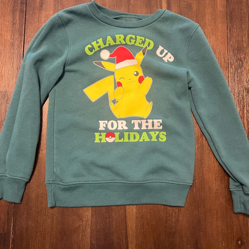 Hybrid Apparel Green Sweater with Graphic for the Holidays